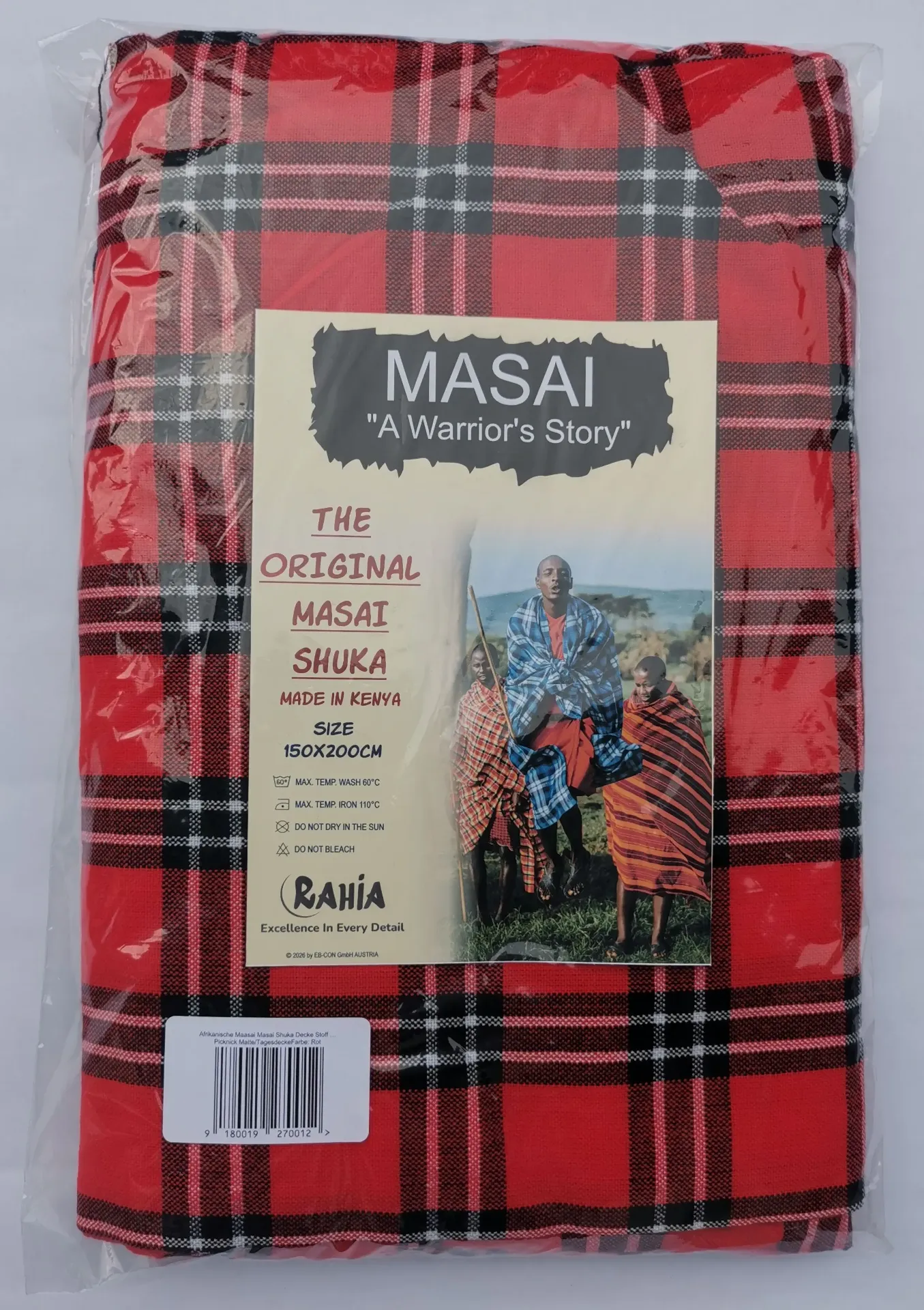 Afrikanische Maasai Masai Shuka Decke Stoff Cum Picknick Matte/Tagesdecke Farbe: Rot
