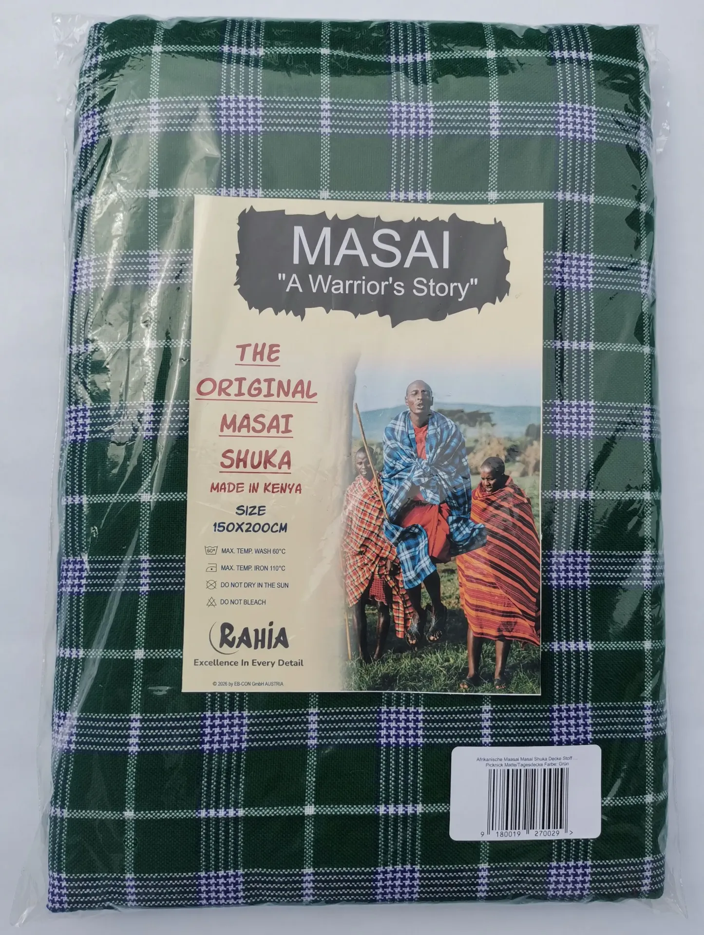 Afrikanische Maasai Masai Shuka Decke Stoff Cum Picknick Matte/Tagesdecke Farbe: Grün
